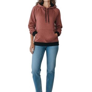 AQ Sport Cozy Maroon and Black Hooded Pantsuit